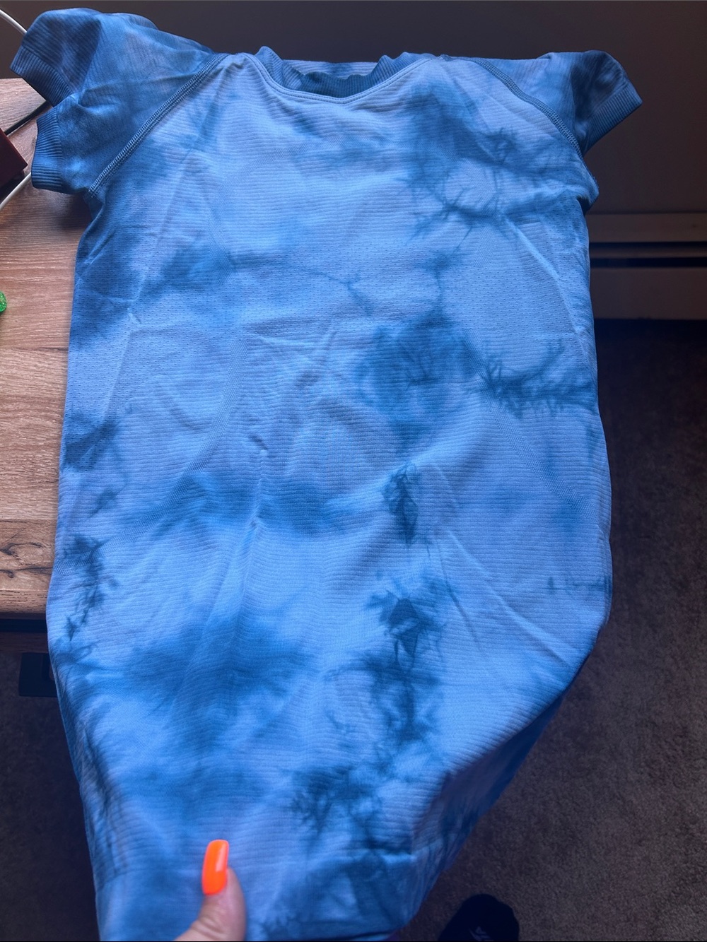 lululemon athletica Blue Tie-Dye Short Sleeve Top - Picture 8 of 8